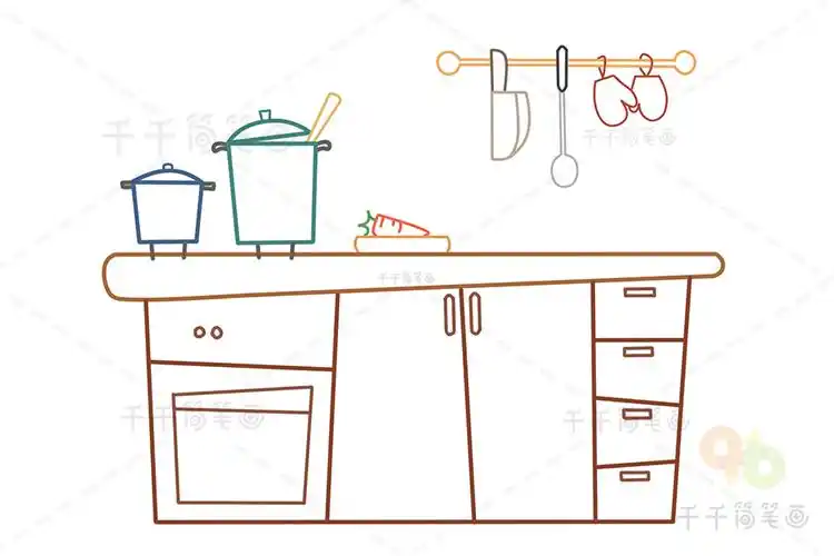 厨房怎么画简笔画图片