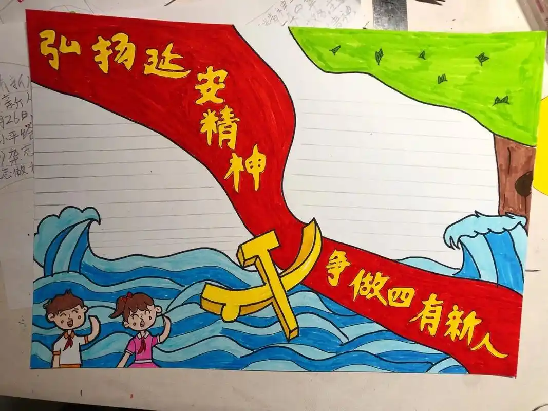 哥哥的:弘扬延安精神,争做四有新人手抄报