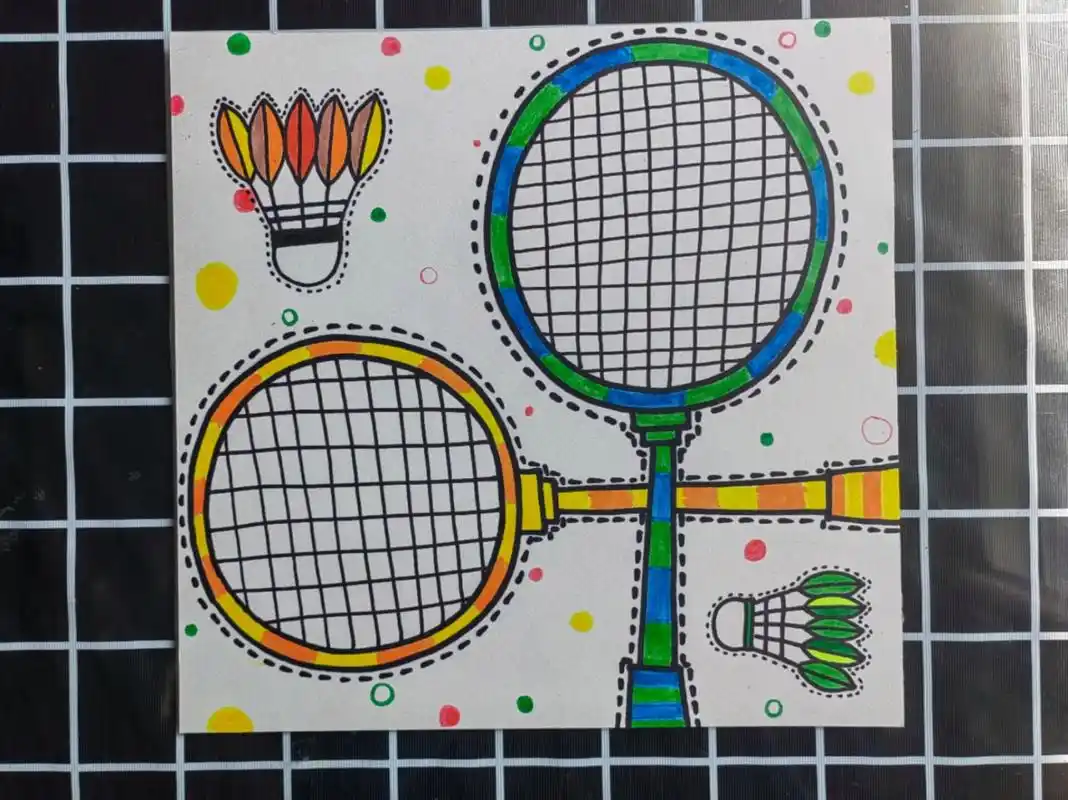 儿童简笔画《羽毛球拍96》