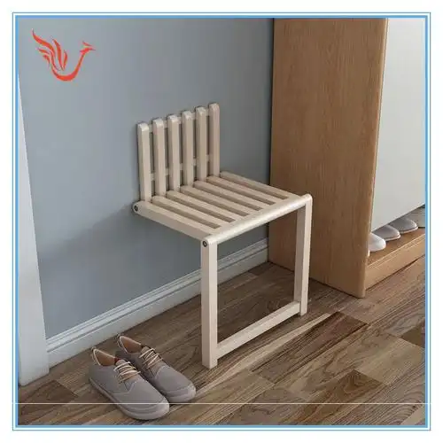 折叠时尚隐形换鞋鞋柜简易墙面凳挂墙式进门换鞋凳