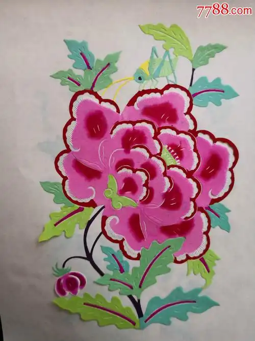 中国蔚县剪纸染色剪纸花卉1每套10张