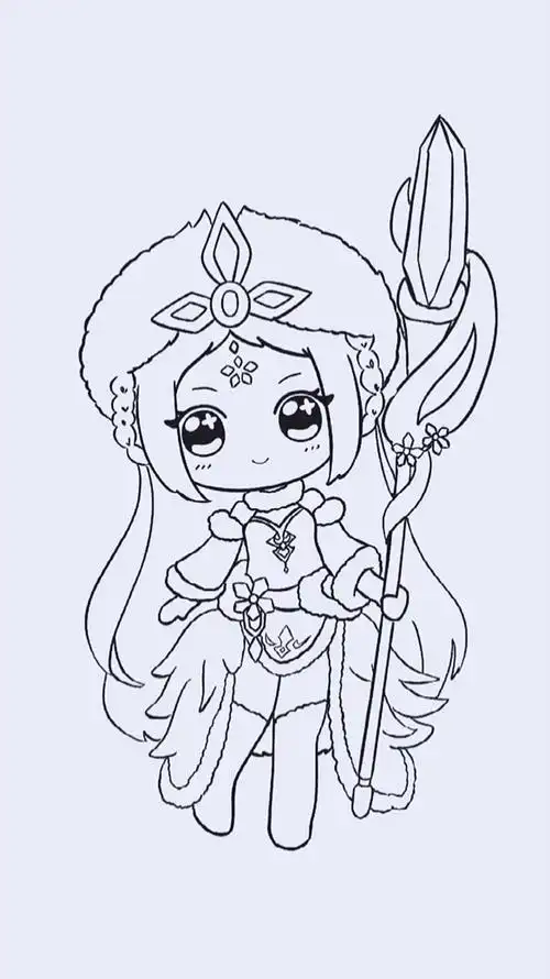 王者荣耀萌萌王昭君,q版简笔画