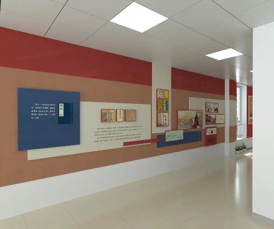 浓浓厚重历史感的学校走廊文化墙#文化墙 #广告设计 #广告设 - 抖音