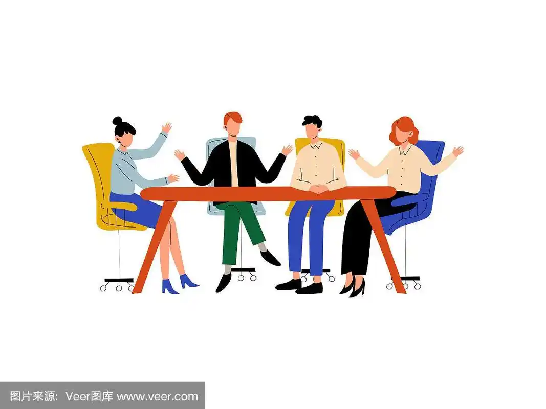 前讨论项目,头脑风暴,同事在办公室一起工作,同事之间的沟通矢量插图