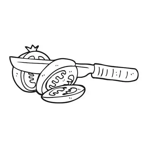 黑白,卡通,刀,切片,西红柿_高清图片_全景视觉