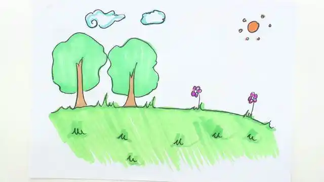 草地简笔画草地简笔画简单又漂亮