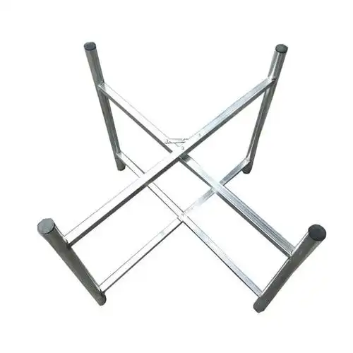 实木大圆桌折叠桌架子圆桌餐桌脚镀锌便捷折叠桌腿支架桌架铁桌脚