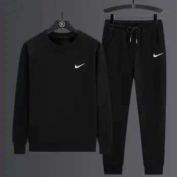 耐克(nike) 运动服套装男士秋冬季中老年人爸爸跑步休闲加绒卫衣三