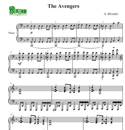 复仇者联盟 the avengers钢琴谱
