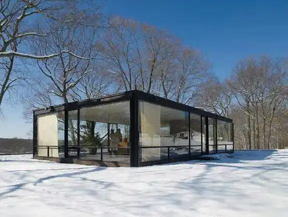 菲利普·约翰逊:玻璃屋_mies_built_glass