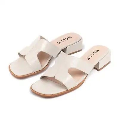 正品国内代购2020夏款百丽凉鞋石头纹压花外穿女凉拖鞋v4a1 v4a1d