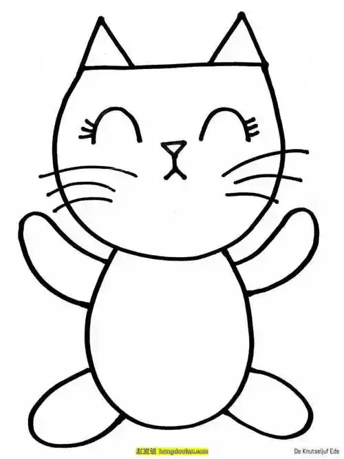 猫简笔画(11张可爱的手绘猫咪儿童简笔画)(图7)
