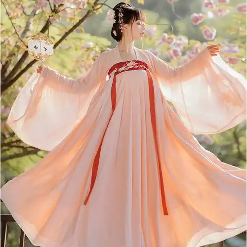 汉服女超仙淡雅中国风学生古装衫春晓仙气刺绣大袖齐胸襦裙