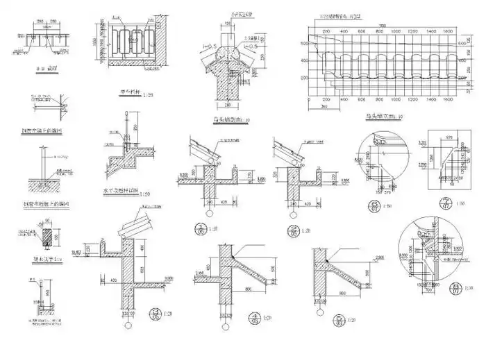 农村徽派马头墙住宅楼施工图(cad)