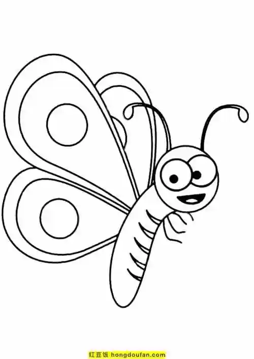 给蝴蝶上色简笔画图片(蝴蝶带颜色的简笔画)