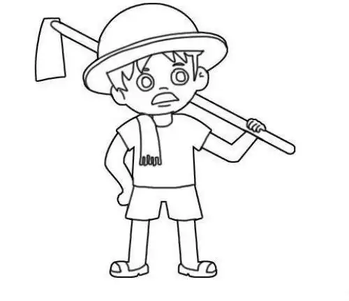 农民简笔画怎么画