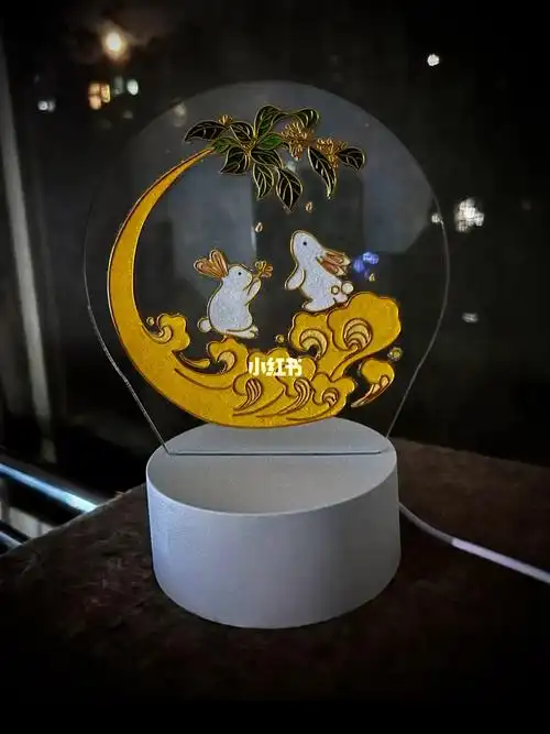 中秋手工小夜灯小兔子超可爱中秋快乐哟