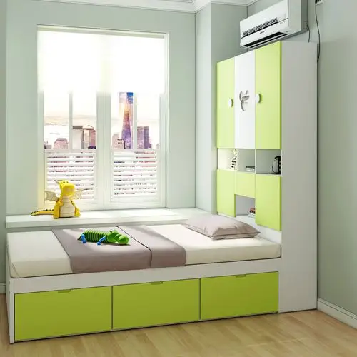 儿童童床榻榻米储物组合床男女孩单人省空间多功能衣柜床