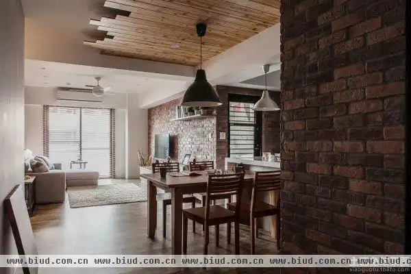 仿古风格小户型文化砖墙面装修效果图