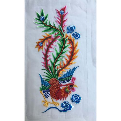 民族民族风风网机绣绣片大凤凤凰刺绣实物拍照苗族挑花