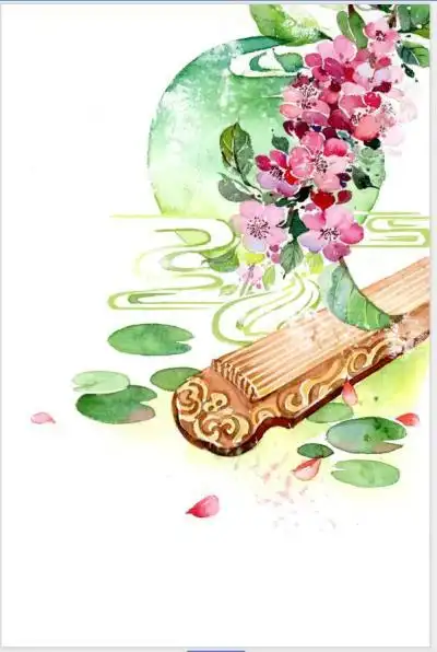 【古琴】【彩色】【手绘】【古风】
