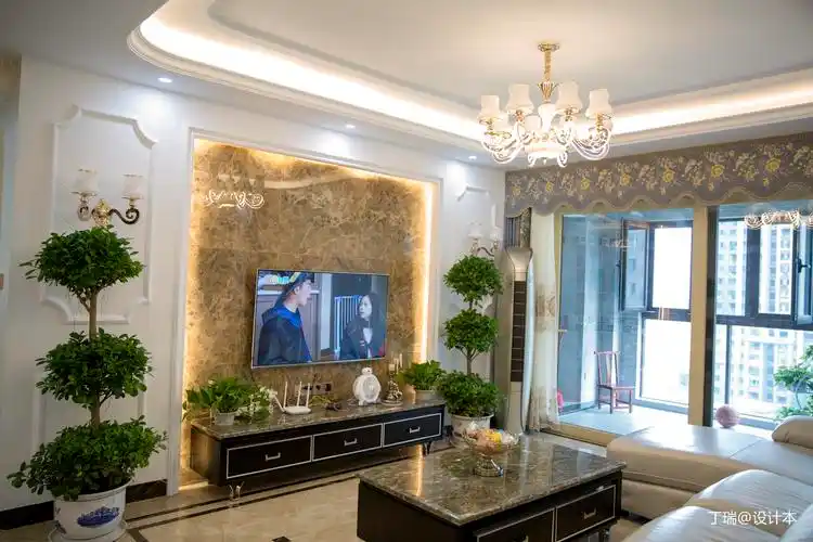 明亮103平欧式四居客厅实拍图客厅欧式豪华客厅设计图片赏析