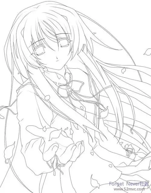 线稿 上色后图片大全 - 动漫临摹素材 - forget never社区
