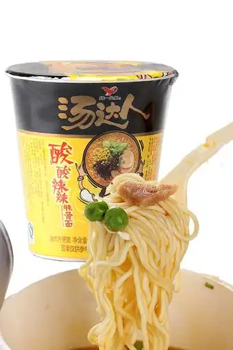 统一汤达人方便面泡面酸酸辣辣豚骨面83克杯面