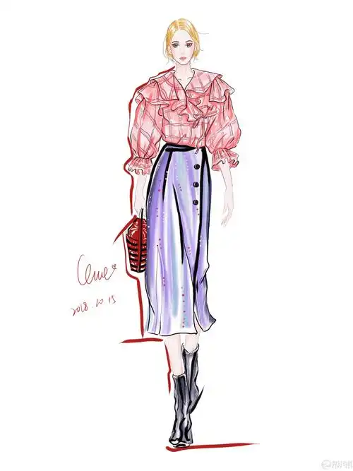 手绘时装画(非原创)-服装画/服装设计手稿 - 穿针引线服装论坛