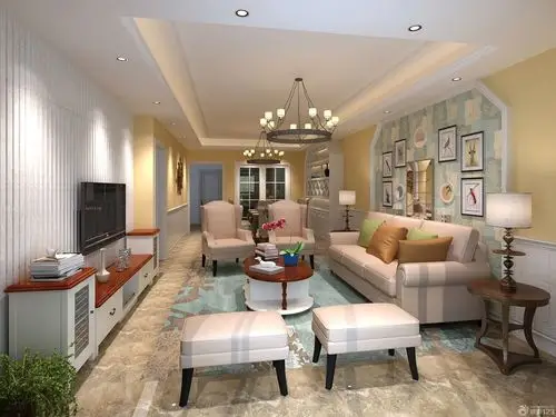 80后小户型装修风格客厅沙发背景墙效果图