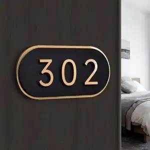门牌号码牌定制酒店宾馆现代简约个性房间号数字门贴别墅公寓高档轻奢
