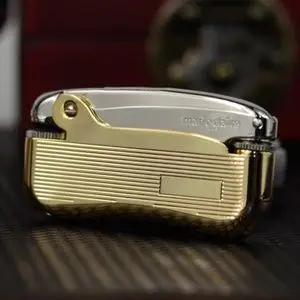 日本原装进口嘉人打火机一键式按压煤油点烟器男士超薄金属机