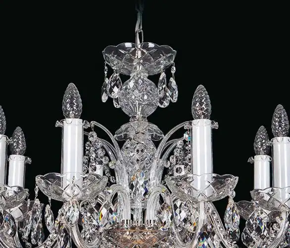 捷克八头书房餐厅客厅卧室吊灯水晶施碧伽金色吊灯