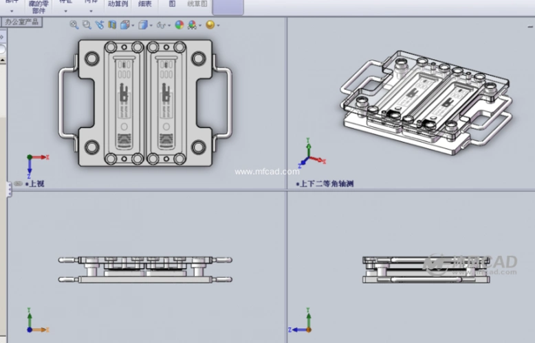 橡胶盖板模具设计模型三视图