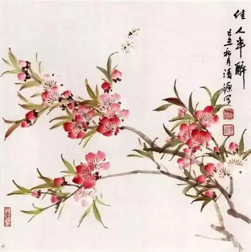 春天来了,一起画写意桃花,燕子,柳树吧