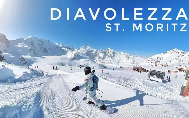瑞士圣莫里茨魔女峰仙女峰单板滑雪diavolezzastmoritzsnowboarding