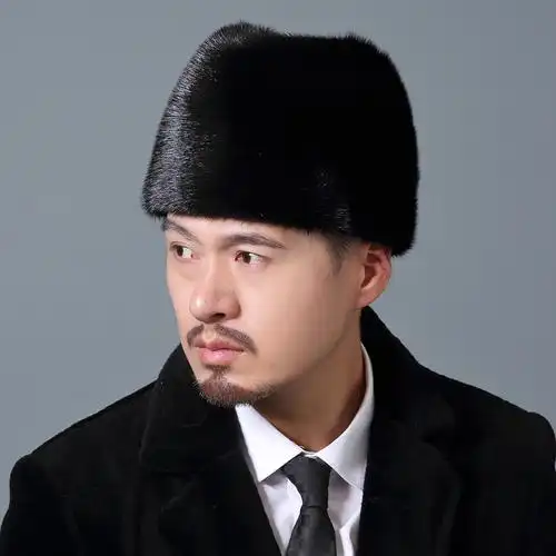 貂皮帽子男士秋冬季水貂毛整皮护耳保暖冬天中老年爸爸皮草帽子
