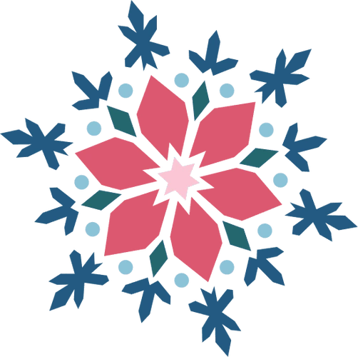 几何花卉图案矢量插画