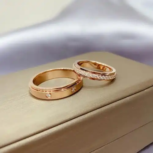 伯爵18k玫瑰金情侣对戒