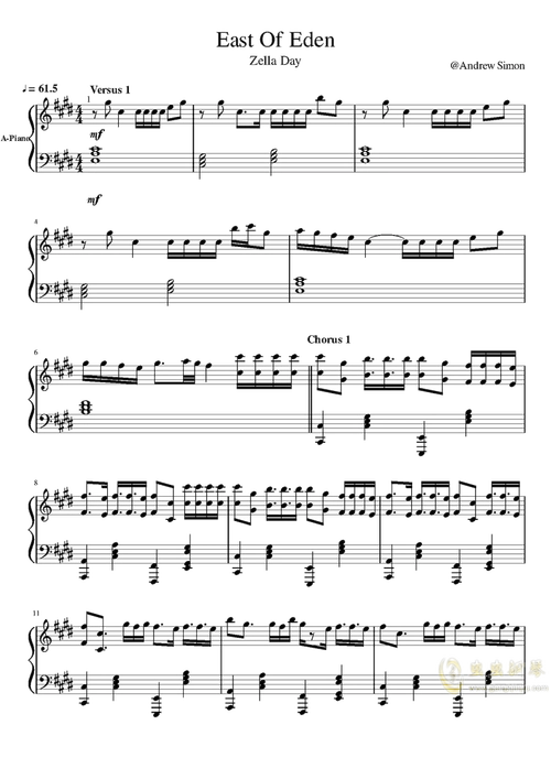 eastofedenfinalversion吉他谱