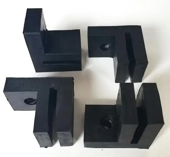 工厂加工定制电梯轿厢减震器f型减震垫橡胶限位块含钢板定位架