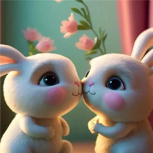 超可爱情侣版小白兔头像图片