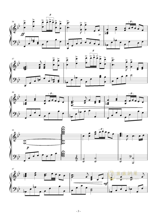 五线谱 六线谱 高清免费下载sans审判曲钢琴版加勒比海盗主题曲钢琴谱