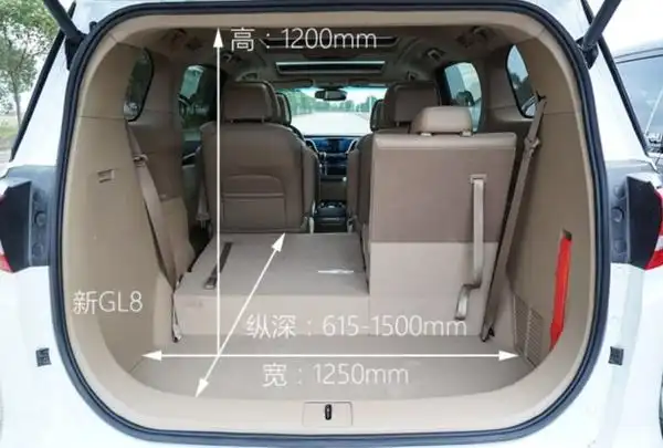 别克gl8后备箱尺寸图别克gl8行李箱多少升