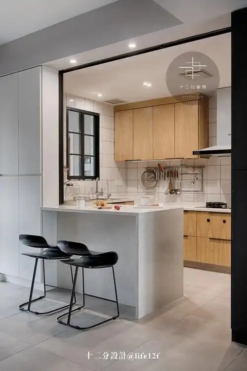 130㎡简约现代风格装修厨房吧台设计