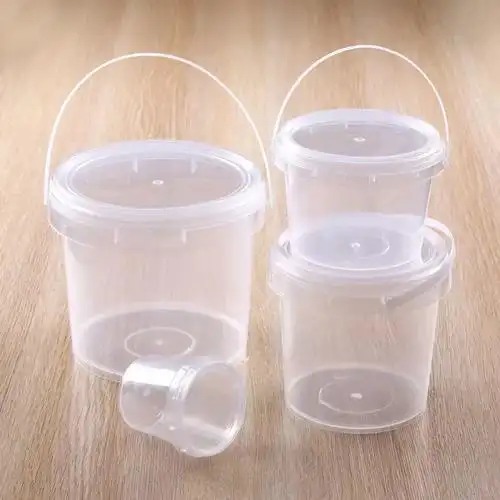 矮胖圆形手提塑料桶吨吨桶奶茶桶一次性水果茶霸王桶大容量网红5l