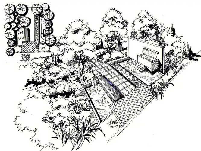 来个鸟瞰,今日份热乎乎#环艺考研  #效果图  #手绘  #线稿  #鸟瞰图