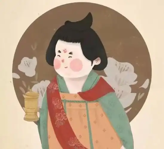 对镜贴花黄花钿