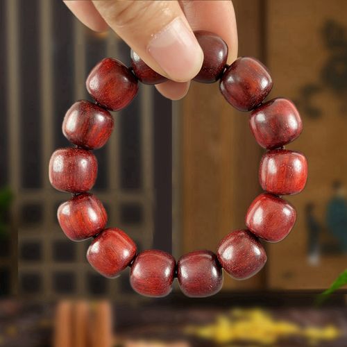 木绿檀木梨木手串紫檀木料手链赞比亚血檀佛珠手串紫檀柳木手串橄榄珠