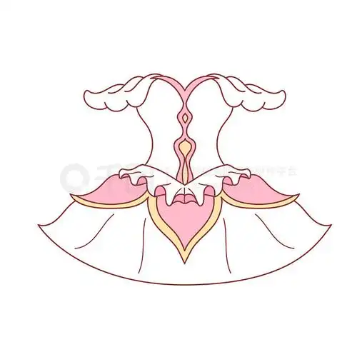 卡通手绘公主裙芭蕾舞裙线条插画矢量装饰